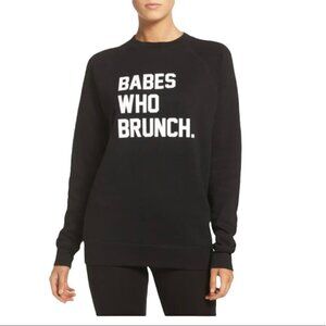 Brunette The Label “Babes Who Brunch” Grey Crewneck Sweater